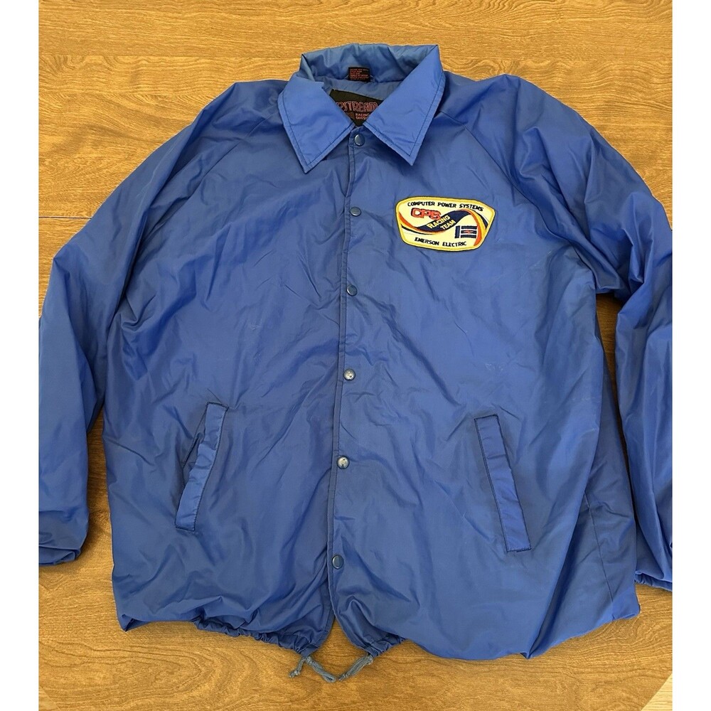 Upstream Racing Division Jacket Mens XL Blue Vintage 80s Team CPS Emerson Nylon